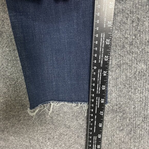 Chicos Jeans Womens 0 Small 4 Blue So Slimming Girlfriend Ankle Raw Hem Stretch - Picture 8 of 13